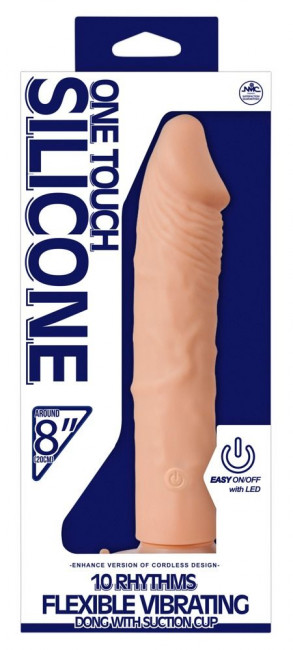 Телесный вибратор One Touch Silicone - 22,5 см. Телесный вибратор One Touch Silicone - 22,5 см.