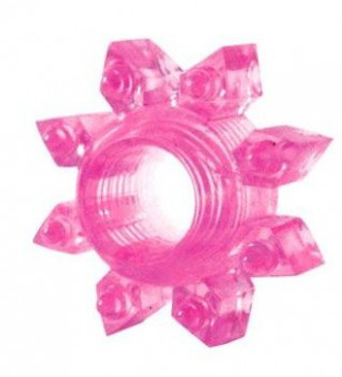 Розовое эрекционное кольцо Cockring star, Bior toys