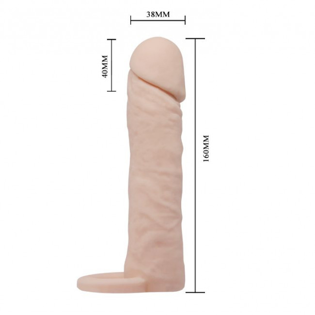 Насадка на пенис с кольцом для мошонки - 16 см., Bior toys