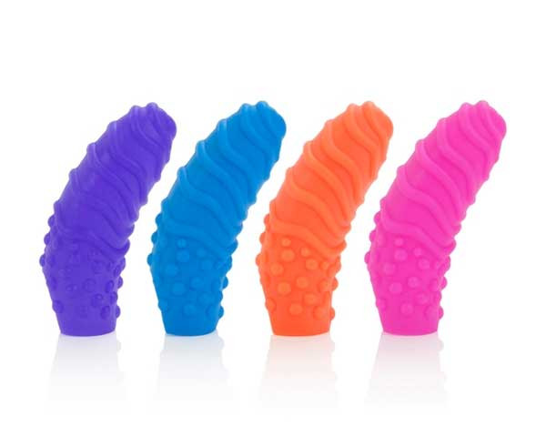 Набор Posh Silicone Finger Teasers Swirls: четыре насадки на палец из силикона, California Exotic Novelties Набор Posh Silicone Finger Teasers Swirls: четыре насадки на палец из силикона, California Exotic Novelties