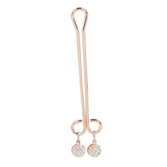 Золотистый зажим с кристаллом для половых губ Entice Crystal Intimate Clip, California Exotic Novelties