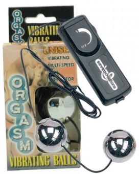 Серебристые вагинальные шарики с вибрацией ORGASM VIBRATING BALL, Seven Creations