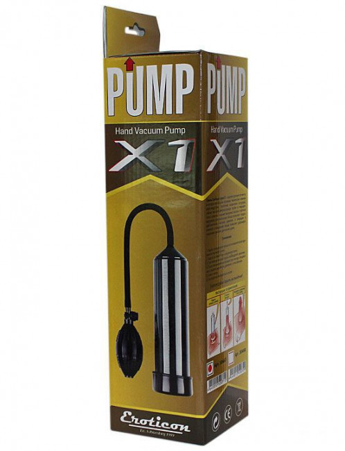 Чёрная вакуумная помпа Eroticon PUMP X1 с грушей, Eroticon Чёрная вакуумная помпа Eroticon PUMP X1 с грушей, Eroticon
