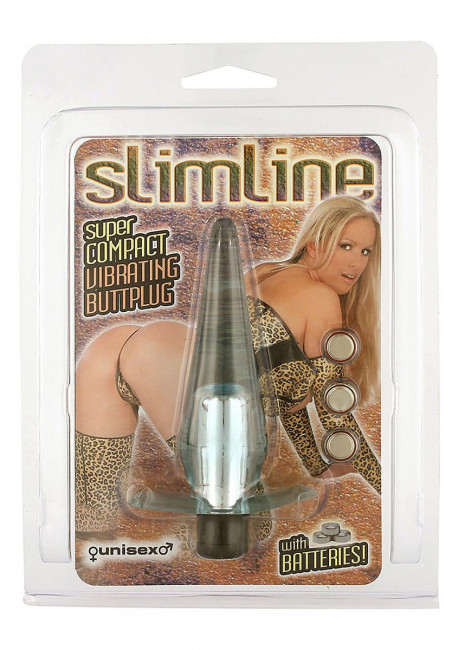 Голубая анальная пробка с вибрацией SUPER COMPACT VIBRATING BUTTPLUG - 10 см., Seven Creations
