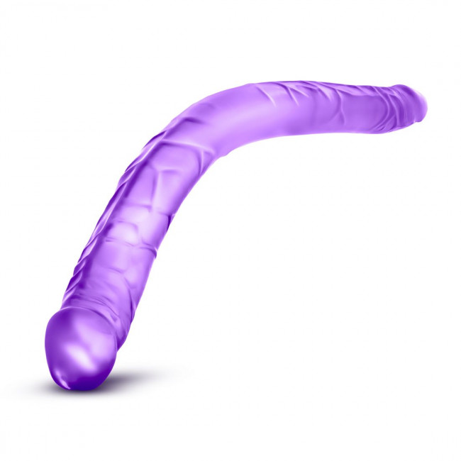 Фиолетовый двусторонний фаллоимитатор B Yours 16" Double Dildo - 40,6 см., Blush Novelties
