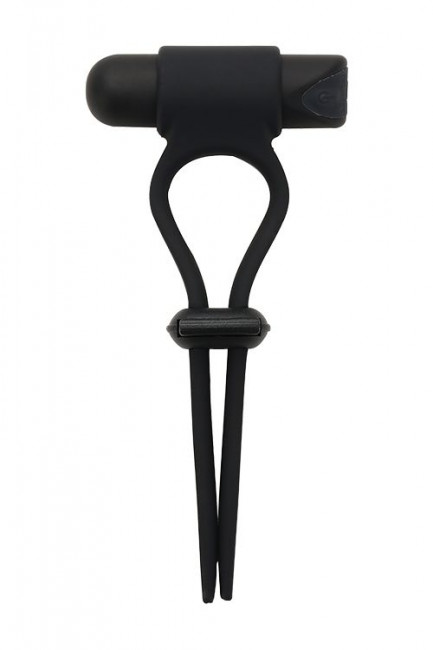 Черное вибролассо на пенис ADJUSTABLE COCKRING Черное вибролассо на пенис ADJUSTABLE COCKRING