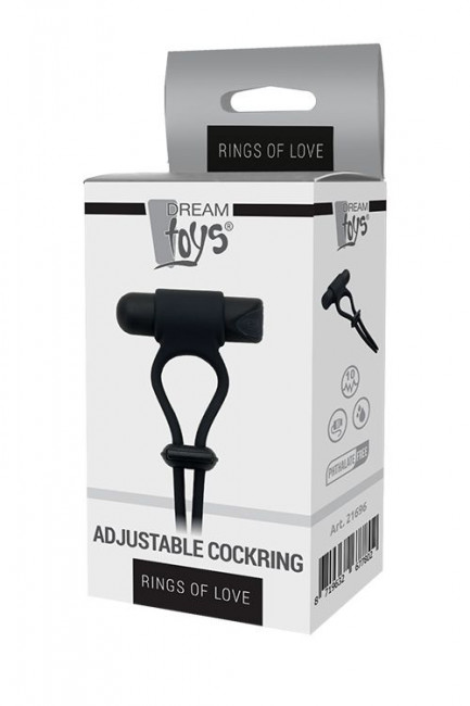 Черное вибролассо на пенис ADJUSTABLE COCKRING Черное вибролассо на пенис ADJUSTABLE COCKRING