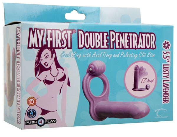 Насадка на пенис для двойного проникновения с вибрацией My First Double Penetrator, Topco Sales