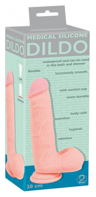 Фаллоимитатор Medical Silicone Dildo - 20 см., Orion