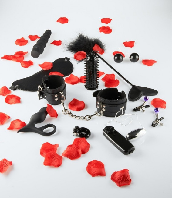 Набор чёрных стимуляторов и аксессуаров LOVETOY STARTER, Toy Joy