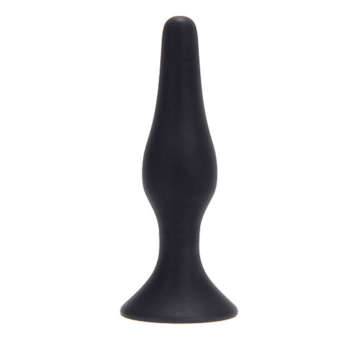 Малая чёрная анальная пробка из силикона ANAL BOTTLE PLUG SILICONE SMALL - 10 см., Toyz4lovers