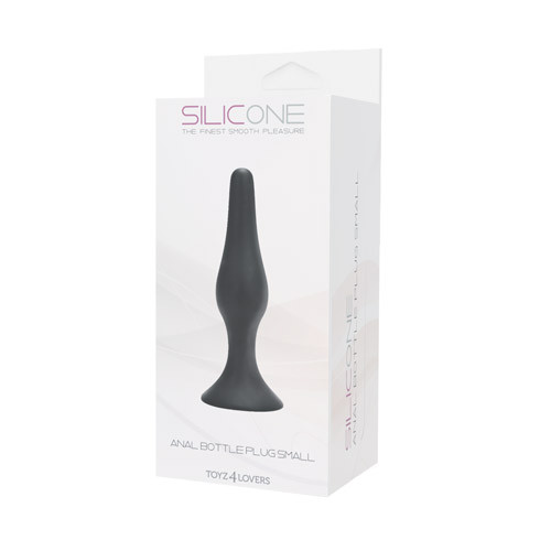 Малая чёрная анальная пробка из силикона ANAL BOTTLE PLUG SILICONE SMALL - 10 см., Toyz4lovers