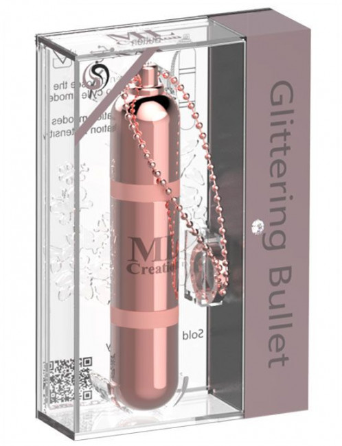 Розовый мини-вибратор на цепочке Glittering Bullet - 9 см. Розовый мини-вибратор на цепочке Glittering Bullet - 9 см.