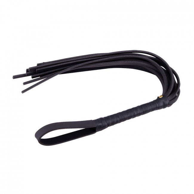 Чёрная кожаная плеть Pleasure Whip - 72 см., Chisa