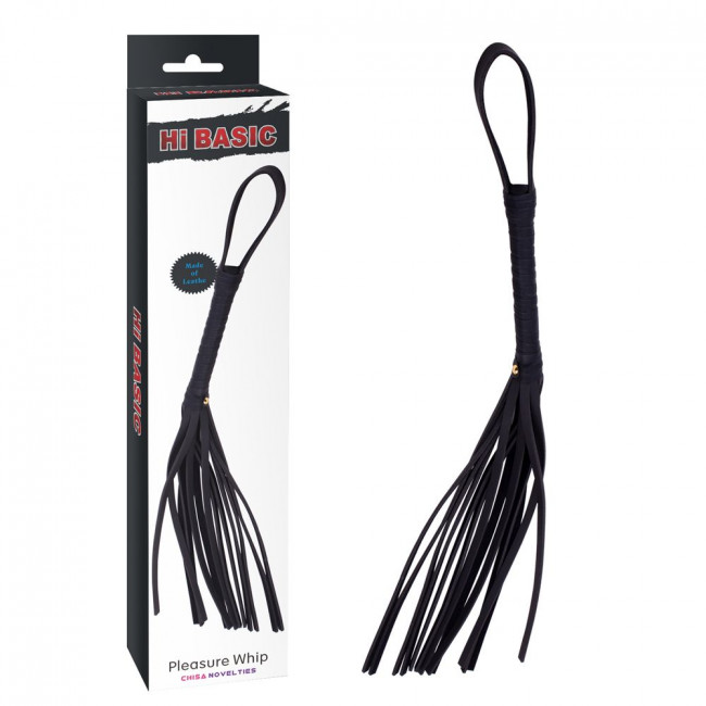 Чёрная кожаная плеть Pleasure Whip - 72 см., Chisa