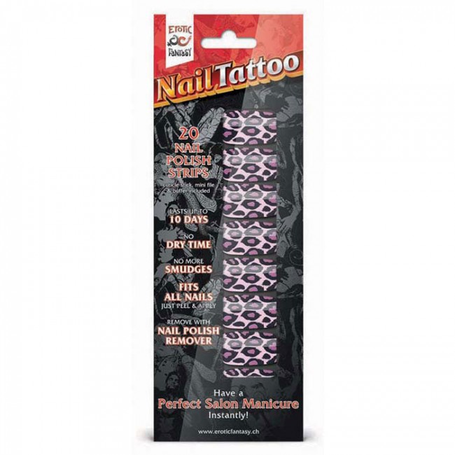 Набор лаковых полосок для ногтей Фиолетовый леопард Nail Foil, Erotic Fantasy