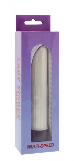 Молочный классический вибратор LADY FINGER VIBRATOR PEARL WHITE - 11,5 см., Seven Creations