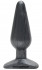 Серая анальная пробка PLATINUM SILICONE THE BIG END - 13,5 см., Doc Johnson