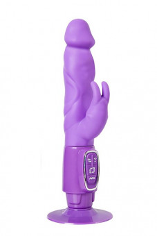 Фиолетовый реалистичный вибратор SEX CONQUEROR SPIRAL MOTION DUO VIBE - 21 см., NMC