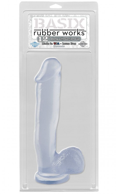 Прозрачный фаллоимитатор на присоске 12" Dong with Suction Cup - 29,8 см., Pipedream