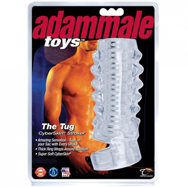 Открытая насадка на член Adam Male Toys The Tug CyberSkin Stroker, Topco Sales