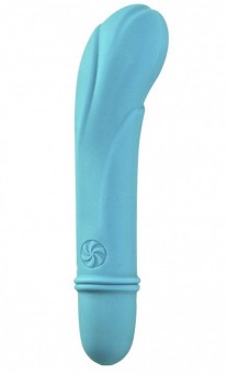 Голубой мини-вибратор Universe Secret Flower - 12,6 см., Lola toys
