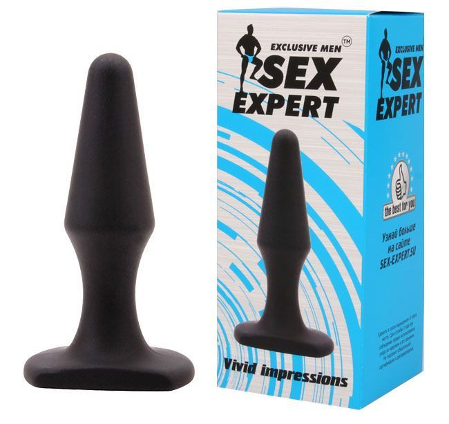 Чёрная анальная втулка Sex Expert - 10,5 см., Bior toys
