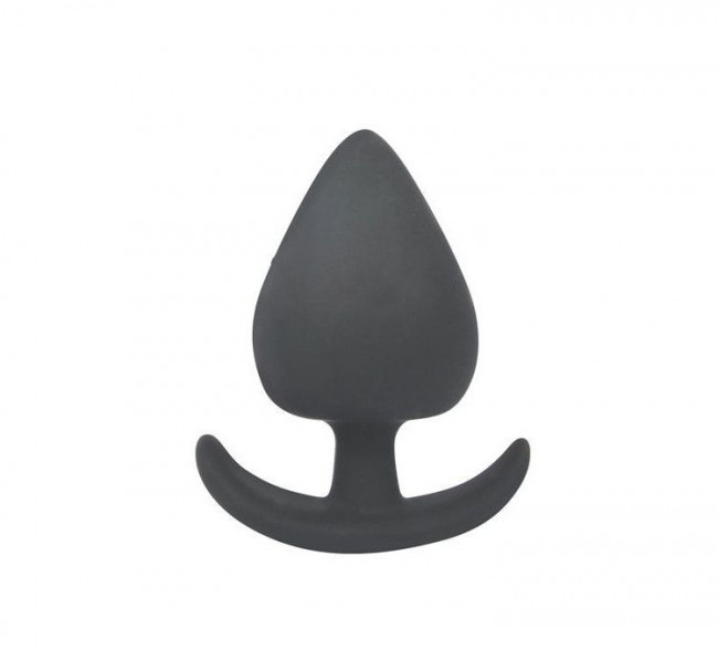 Чёрная анальная пробка с широким основанием-дугой Sex Expert - 9,5 см., Bior toys