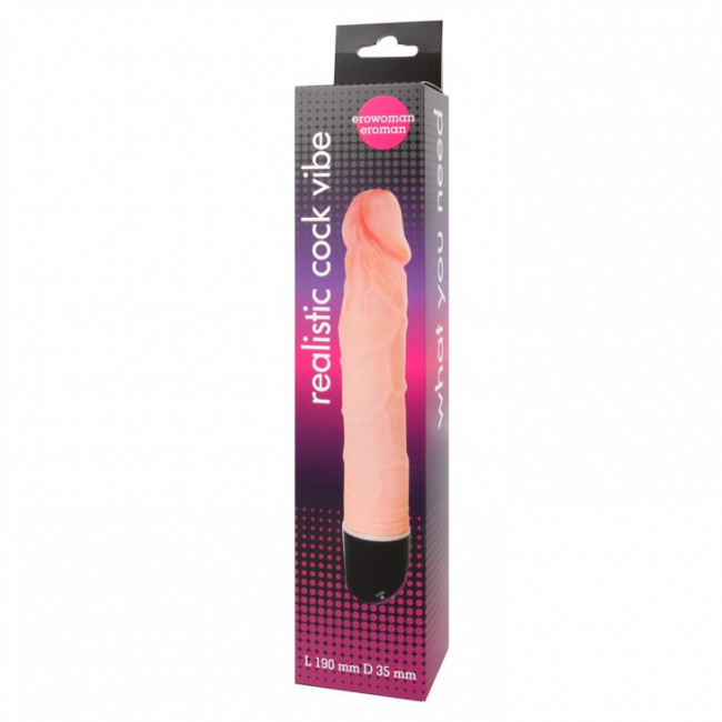 Реалистичный фаллоимитатор с ротацией Realistic Cock Vibe - 23,5 см., Bior toys Реалистичный фаллоимитатор с ротацией Realistic Cock Vibe - 23,5 см., Bior toys