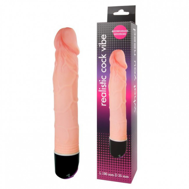 Реалистичный фаллоимитатор с ротацией Realistic Cock Vibe - 23,5 см., Bior toys Реалистичный фаллоимитатор с ротацией Realistic Cock Vibe - 23,5 см., Bior toys