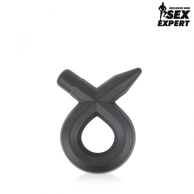 Черное силиконовое эрекционное кольцо Sex Expert, Bior toys