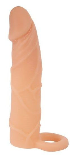 Насадка на пенис с кольцом для мошонки - 17,4 см., Bior toys