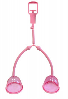 Розовая помпа для груди с двумя чашечками, Bior toys
