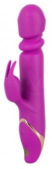 Фиолетовый вибратор с клиторальным стимулятором Julie Lovetoys - 21,5 см., Orion