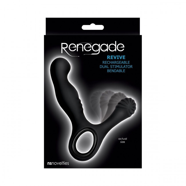 Чёрный стимулятор простаты с вибрацией Revive Prostate Massager, NS Novelties