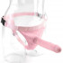 Нежно-розовый страпон с вибрацией Tru-Fit Vibrating Strap-On - 16 см., Pipedream