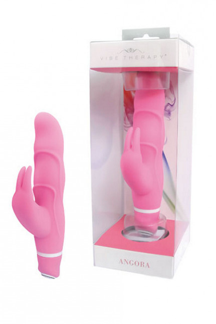 Розовый вибромассажёр с клиторальной стимуляцией VIBE THERAPY ANGORA - 15 см., Vibe Therapy Розовый вибромассажёр с клиторальной стимуляцией VIBE THERAPY ANGORA - 15 см., Vibe Therapy