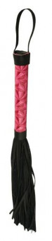 Аккуратная плетка с розовой рукоятью Passionate Flogger - 39 см., Erokay