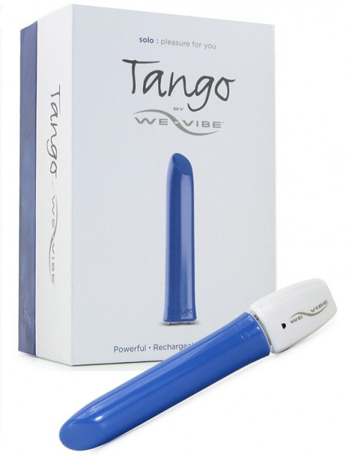 Синий перезаряжаемый вибратор Tango Blue USB rechargeable - 9 см., We-vibe
