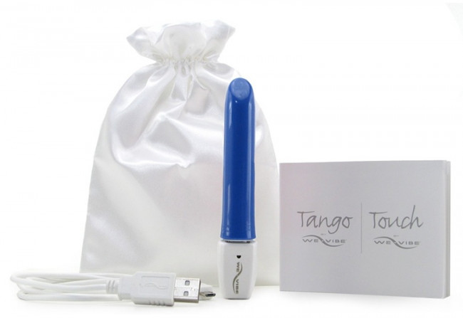 Синий перезаряжаемый вибратор Tango Blue USB rechargeable - 9 см., We-vibe