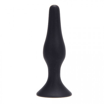 Чёрная анальная пробка из силикона среднего размера ANAL BOTTLE PLUG SILICONE MEDIUM - 11,5 см., Toyz4lovers