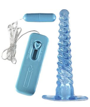 Спиралевидный анальный массажер с вибрацией - 16 см., Sextoy 2011