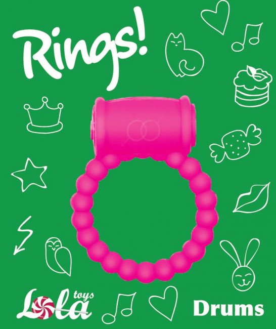 Розовое эрекционное кольцо Rings Drums, Lola toys