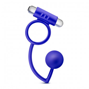 Синее эрекционное кольцо Penetrator Anal Ball with Vibrating Cock Ring, Blush Novelties
