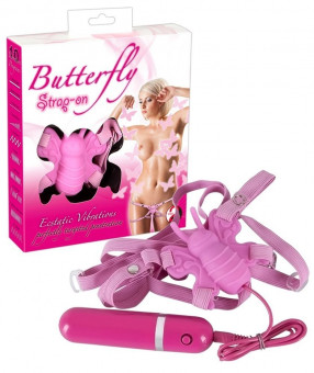Розовая вибробабочка на регулируемых ремешках BUTTERFLY, Orion