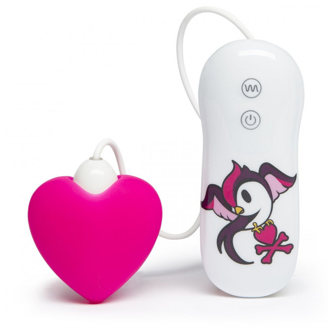 Розовый клиторальный вибростимулятор-сердечко SILICONE PINK HEART CLITORAL VIBRATOR, Tokidoki