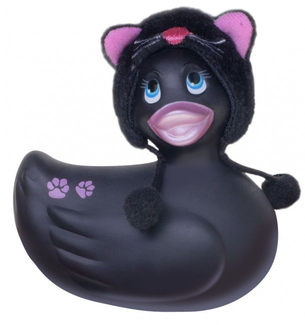Чёрный вибратор-уточка I Rub My Duckie в костюме кошки, Big Teaze Toys Чёрный вибратор-уточка I Rub My Duckie в костюме кошки, Big Teaze Toys
