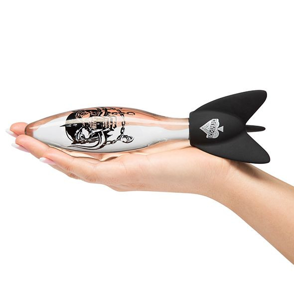 Прозрачная анальная пробка Motorhead Bomber Clear&Black Glass - 17,8 см., Motorhead