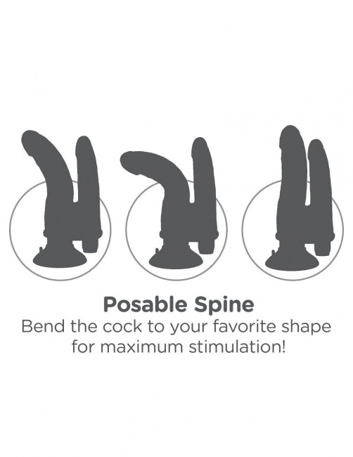 Двойной телесный вибратор со съемной присоской Double Vibrating Double Penetrator - 20,3 см., Pipedream