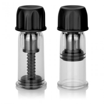 Чёрные помпы для сосков Nipple Play Vacuum Twist Suckers, California Exotic Novelties